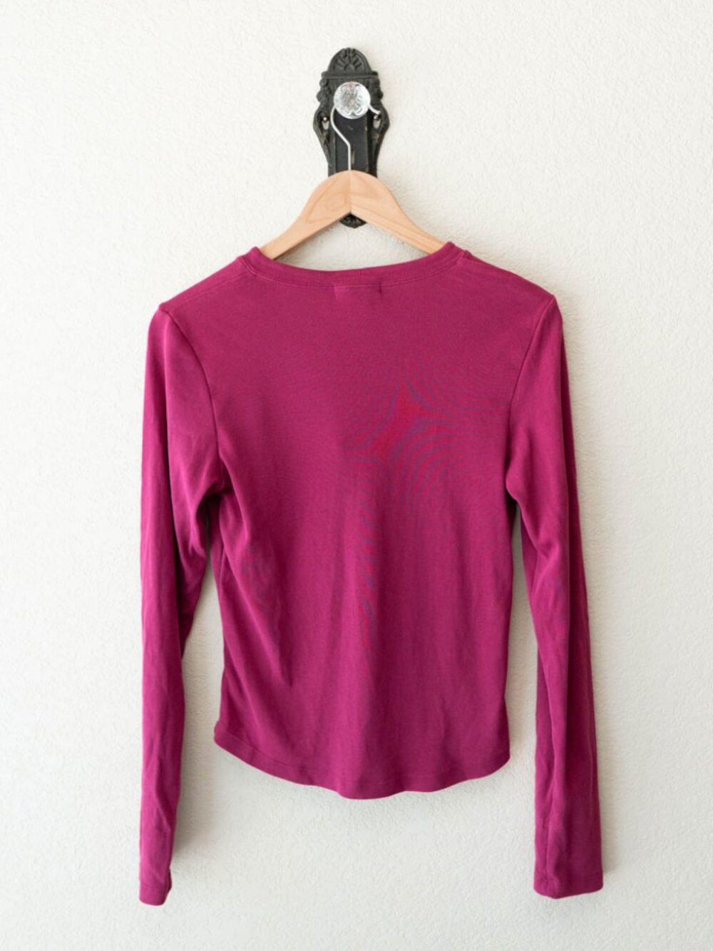 Banana Republic Pink Long Sleeve Tie Neck Top 100% Cotton Made USA Women's M - Picture 8 of 12